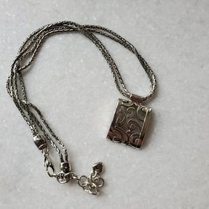 Brighton silver scroll RETIRED pendant necklace